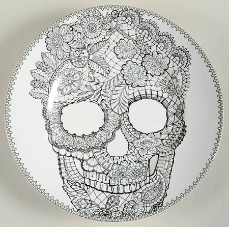 Skull Lace Salad Plate