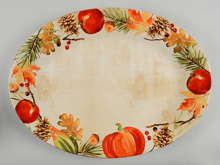 Fall Festivities 17" Oval Serving Platter