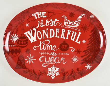 Christmas Tunes 18" Oval Serving Platter