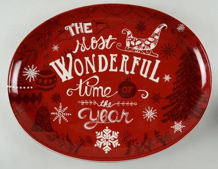 Christmas Tunes 19" Oval Serving Platter