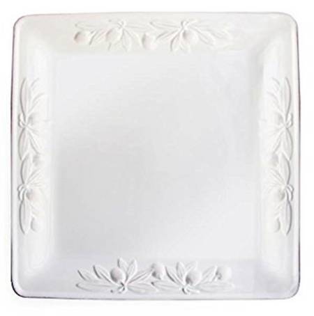 Olives Antique White 15" Square Serving Platter