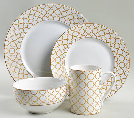 Chain Link Gold 4 Piece Place Setting