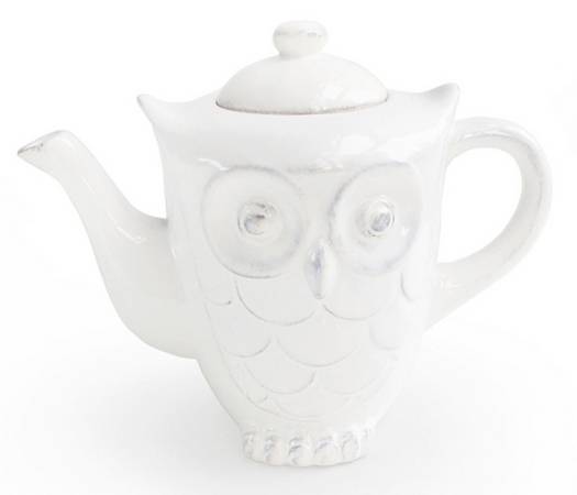 Owl White Teapot & Lid