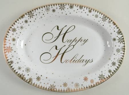 Festive Holidays 14" Oval Serving Platter