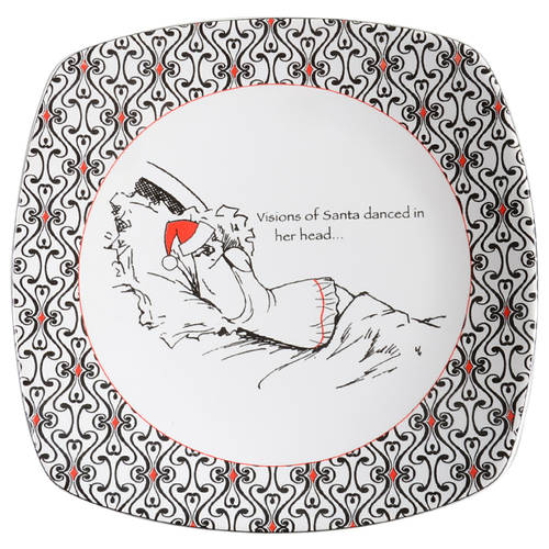 Santa's Babe Square Salad Plate