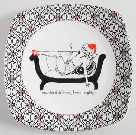 Santa's Babe Square Salad Plate