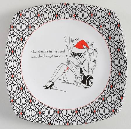 Santa's Babe Square Salad Plate