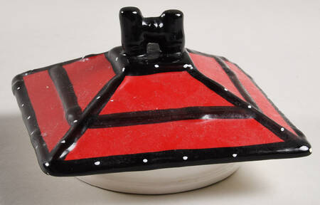 Country French Red Lid for Small Canister