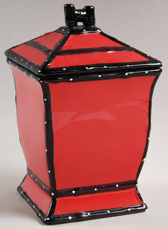 Country French Red Small Canister & Lid