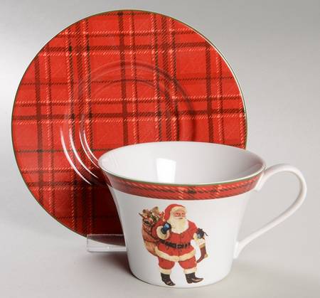 Hello Santa Flat Cup & Saucer Set