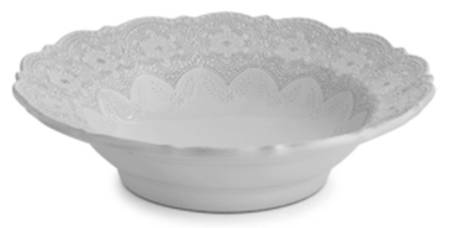 Merletto White 12" Round Serving Bowl