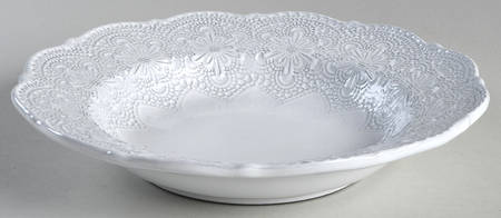 Merletto White 9" Soup/Pasta Bowl