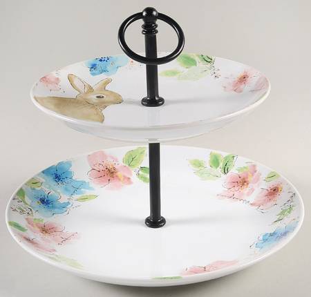 Bastia 2 Tiered Serving Tray (Dinner & Salad Plate)