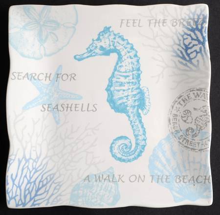 Coastal Breeze-Blue Square Salad Plate