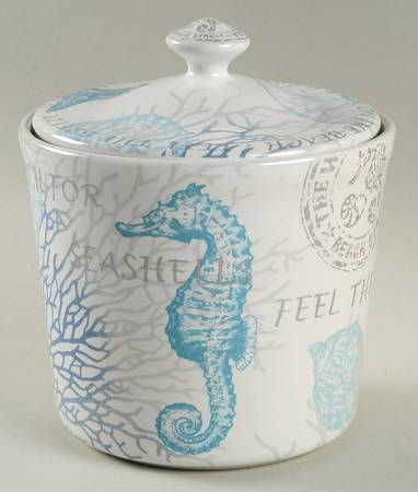 Coastal Breeze-Blue Medium Canister & Lid