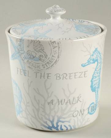 Coastal Breeze-Blue Large Canister & Lid
