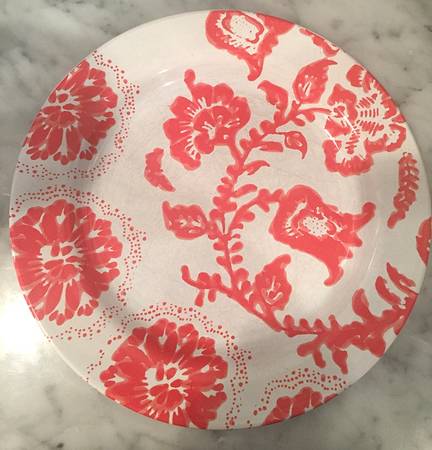 Naranja Batik Floral Salad Plate