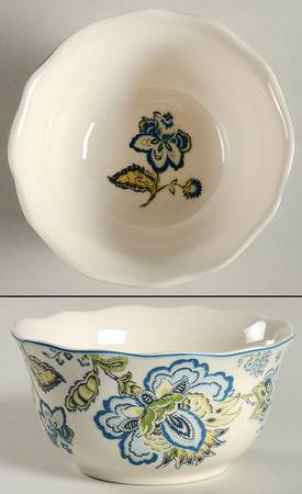 Winter Floral Blue Soup/Cereal Bowl