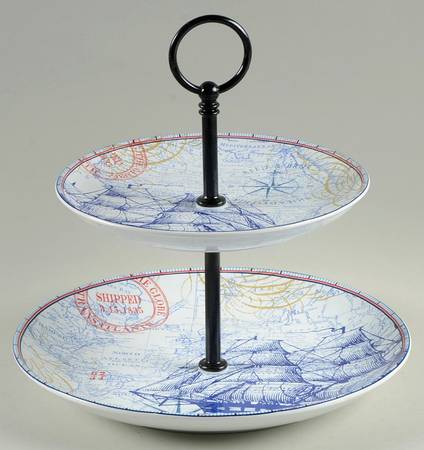 Clipper 2 Tiered Serving Tray (Dinner & Salad Plate)