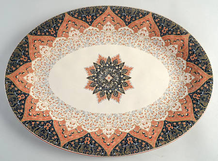 Kashan Sienna 17" Oval Serving Platter