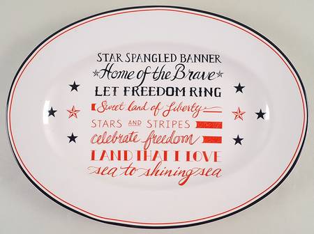 Freedom Song 14" Oval Serving Platter