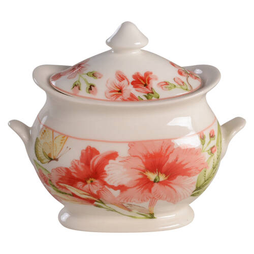 Lyanna Red Sugar Bowl & Lid