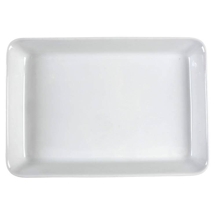 Teema White Arabia Stamp 12" Rectangular Serving Platter