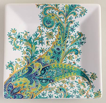 Surya Teal Square Appetizer Plate
