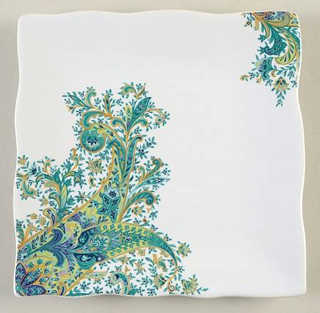 Surya Teal Square Salad/Dessert Plate