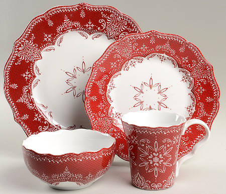 Winter Lace 4 Piece Place Setting