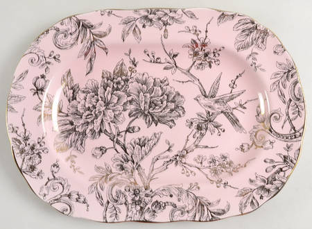 Adelaide Pink Gold 14" Oval Serving Platter