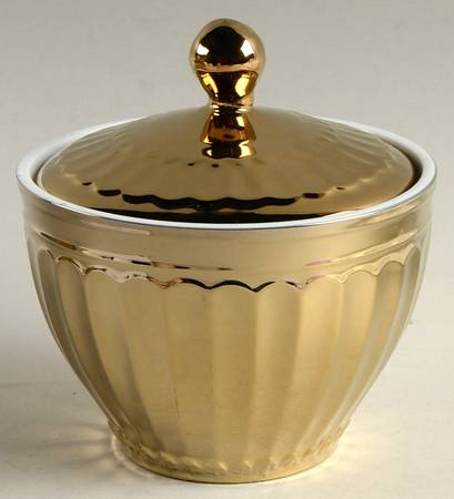 Parthenon Electroplate Gold Sugar Bowl & Lid