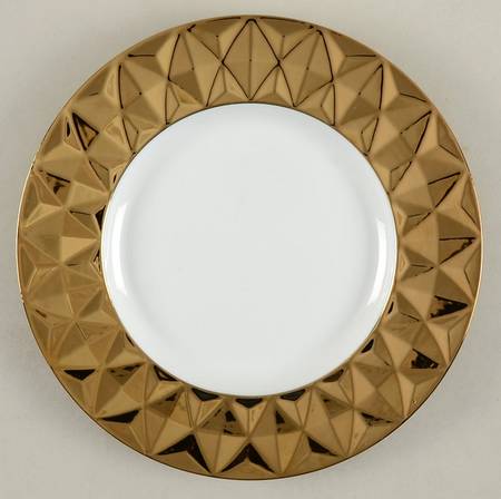 Asscher Electroplate Gold Salad Plate