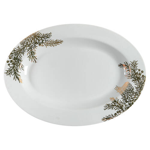 Golden Pine 14" Oval Serving Platter