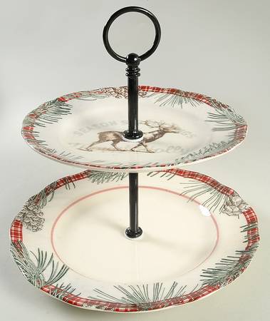 Mount Holly 2 Tiered Serving Tray (Dinner & Salad Plate)
