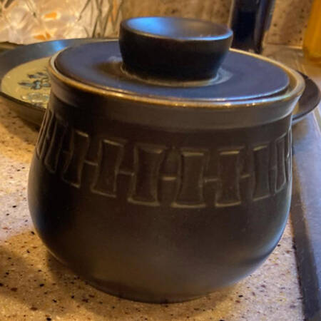 Modern Olive Sugar Bowl & Lid