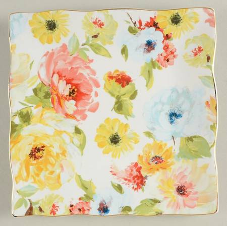 Georgette Rose Square Salad Plate