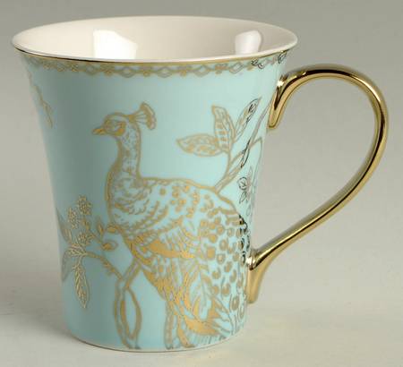 Peacock Garden Electroplate Turquoise Mug