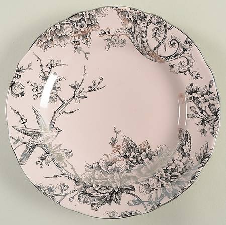 Adelaide Pink and Silver Salad Plate
