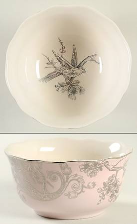 Adelaide Pink and Silver Soup/Cereal Bowl