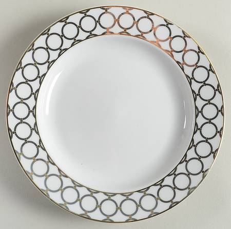 Chain Link Gold and Platinum Salad Plate
