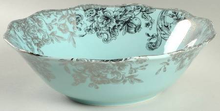 Hawthorne Turquoise (Silver Electroplate) 10" Round Serving Bowl