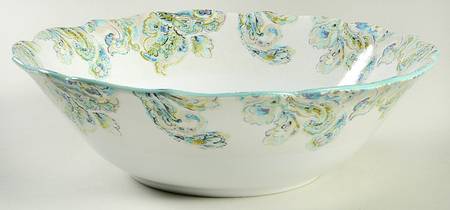 Cecile Teal 10" Large Salad Serving Bowl