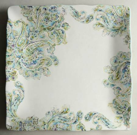 Cecile Teal 12" Square Serving Platter