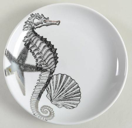 Coastal Life Electroplate Silver Salad Plate