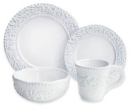 Bianca Leaf Blue Dinner Plate