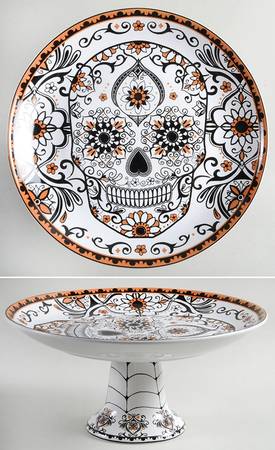 La Calavera 10" Diameter Pedestal Cake Stand
