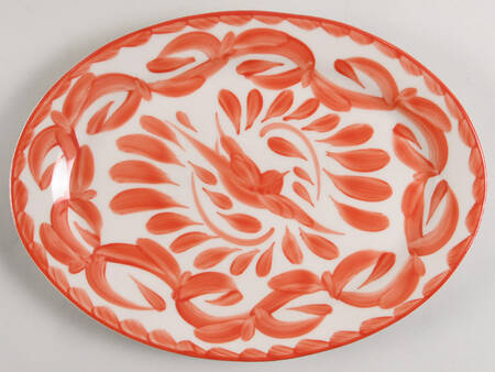 Puebla Coral 12" Oval Serving Platter