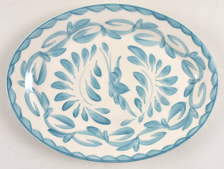 Puebla Blue Lagoon 12" Oval Serving Platter