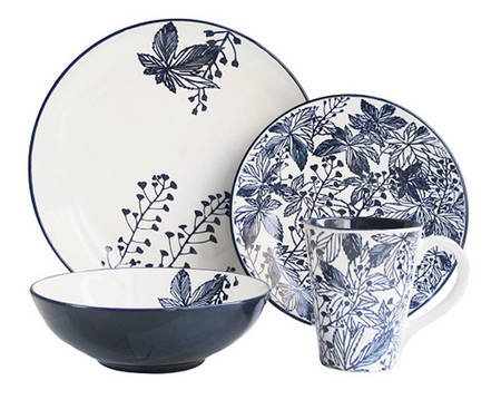 Floral Indigo Blue Dinner Plate